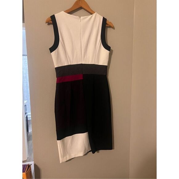 Ivanka Trump Size 6 Sleeveless Sheath Dress Colorblock Mix Pattern Professional - Picture 3 of 7